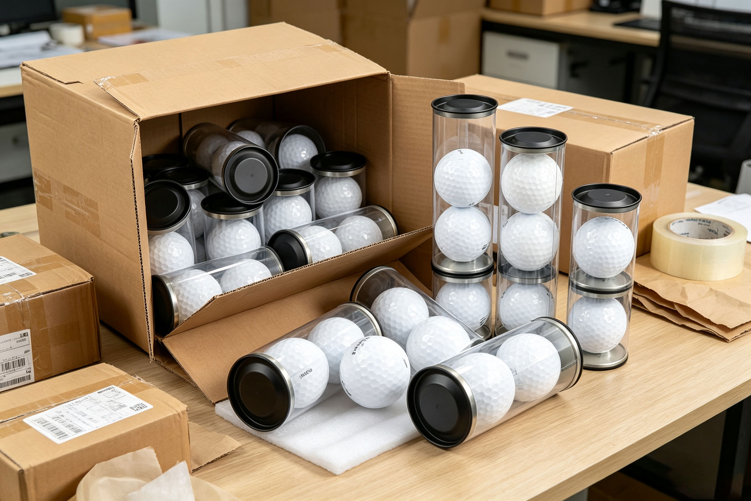 Customized tubes for golfballs 