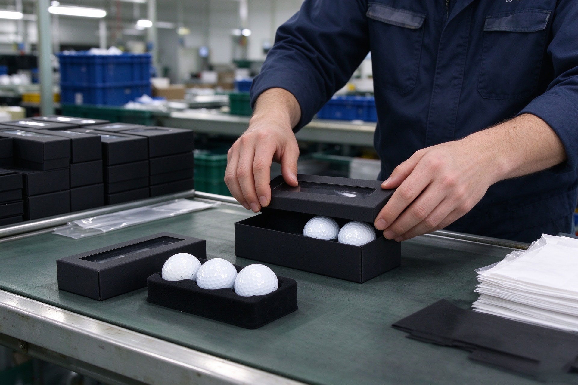 PS insert tray for 3 golfballs