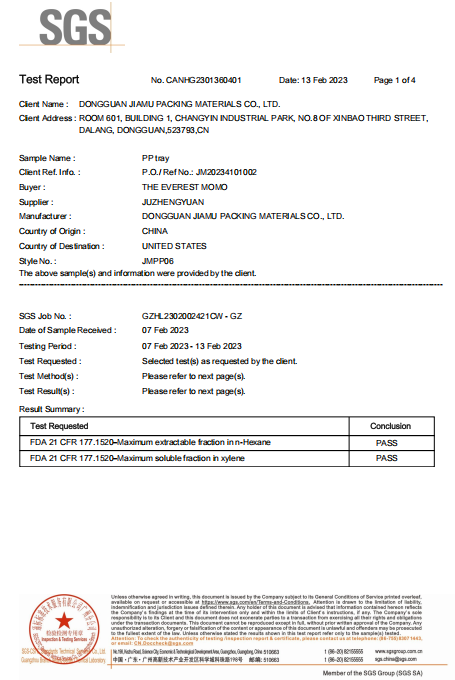 FDA Certificate