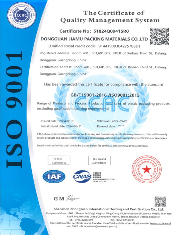 ISO 9001 Certificate