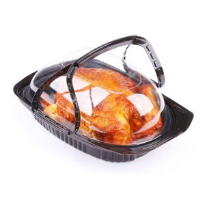 Roasted Chicken Take Out Carrier With Anti-Fog Dome Lid