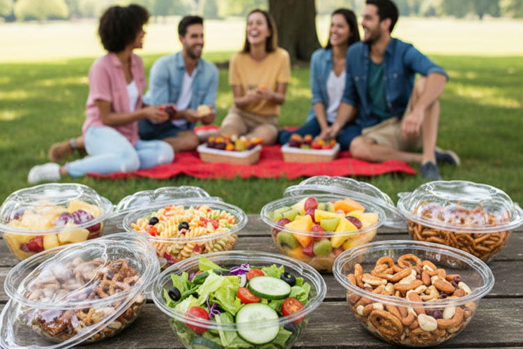 Safeseal circle salad container with lid