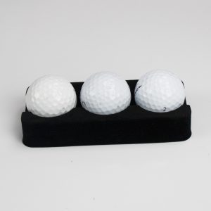 Custom 3 golf balls black flocked blister insert tray
